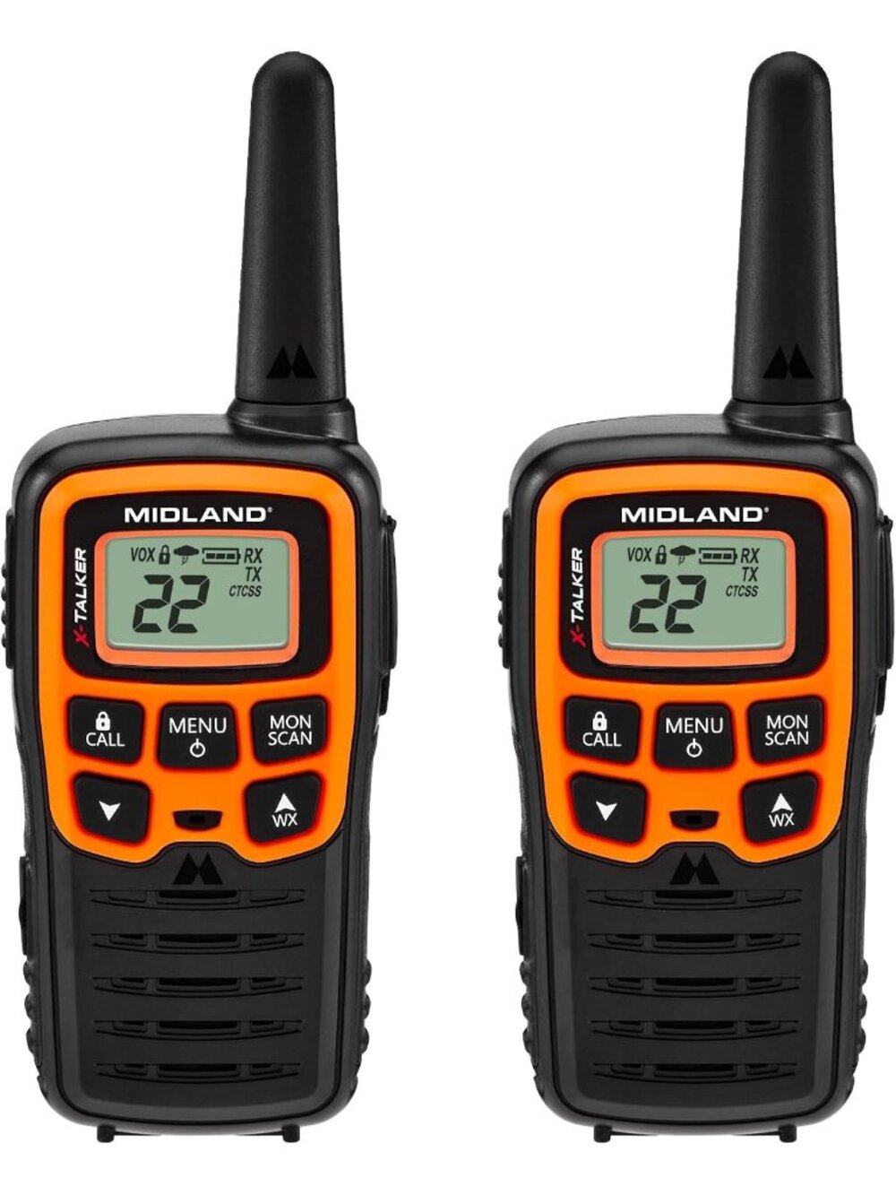 New T51VP3 X-Talker FRS Walkie Talkie, Orange, 2 Pack